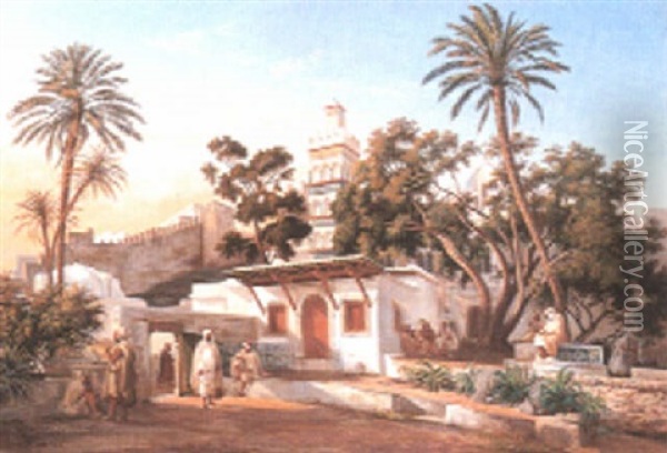 Mosquee De Sidi Abder Rahman A Alger Oil Painting - Gregoire Isidore Flacheron