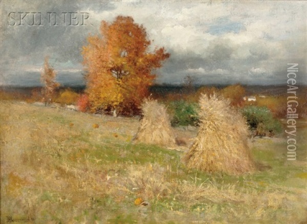 Farm Near Worcester Oil Painting - Joseph H. Greenwood