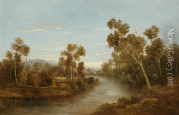 Mount Jeffcott Richardson River Oil Painting - William Short Sr.