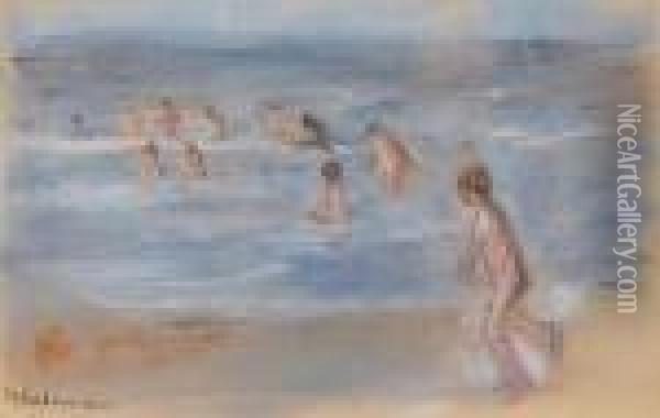 Bathing Boys Oil Painting - Max Liebermann