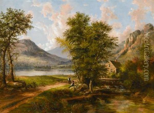 Echo Lake, White Mountain, New Hampshire Oil Painting - Samuel Lancaster Gerry