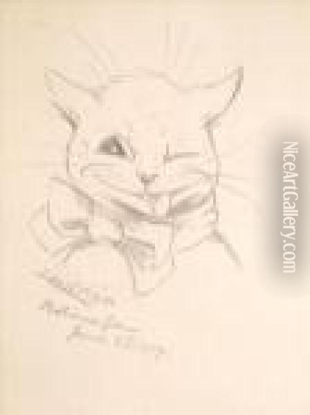 Three Sketches Of Catsone Oil Painting - Louis William Wain