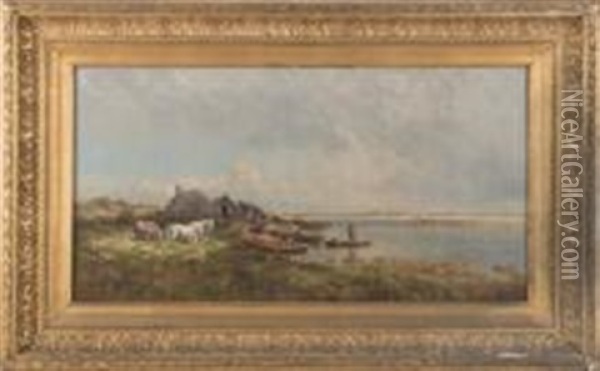 Vue De Camargue Oil Painting - Ernest Georges Chauvier de Leon