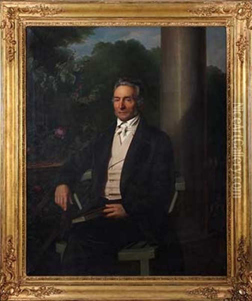 Portrat Des Frankfurter Kaufmanns Carl Wilhelm Besthorn Oil Painting - Jakob Schimberger