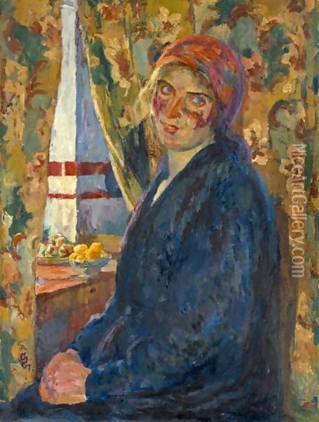 Annita, 1924 Oil Painting - Giovanni Giacometti