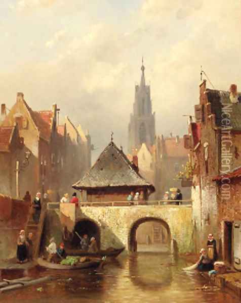 A capriccio view of Utrecht Oil Painting - Charles Henri Leickert