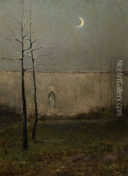 Solitude (1892) Oil Painting - Franz Courtens