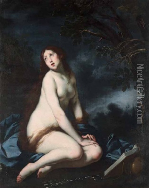 La Maddalena Nel Deserto Oil Painting - Francesco Furini