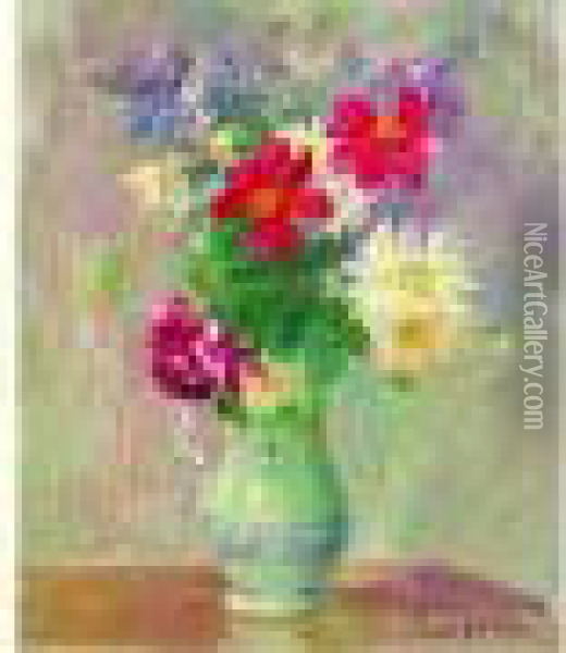 Vase De Fleurs Oil Painting - Paule Gobillard