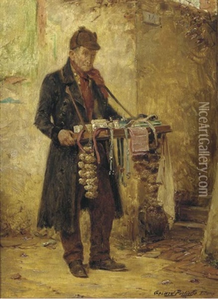 The Itinerant Vendor Oil Painting - Gerard Jozef Portielje