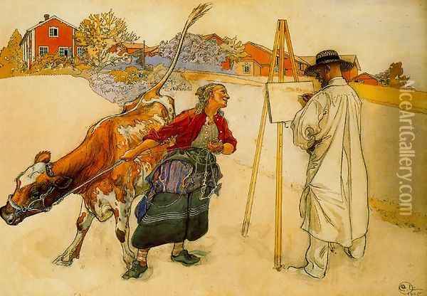 The farmer Oil Painting - Carl Larsson