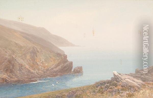 A Coastal Scene, Thought To Be In Devon Oil Painting - Frederick John Widgery