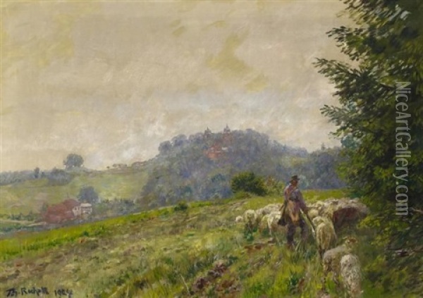 Landschaft Mit Blick Auf Die Sababurg Oil Painting - Theodor Rocholl