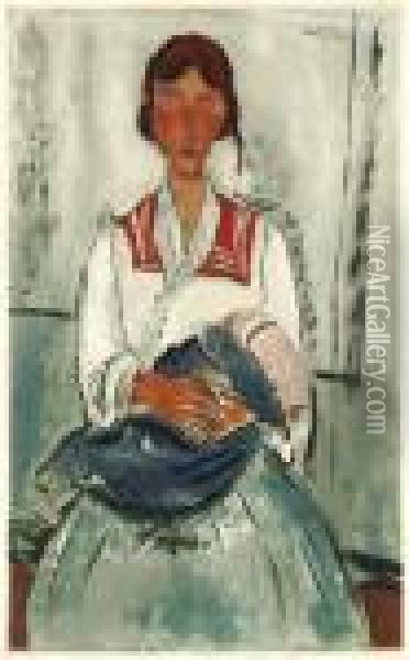 L'italienne Oil Painting - Amedeo Modigliani