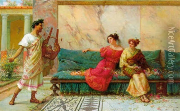 The Serenade Oil Painting - Ettore Forti
