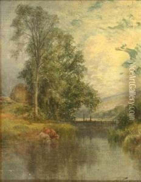 The Mill Lade Oil Painting - Pollok Sinclair Nisbet