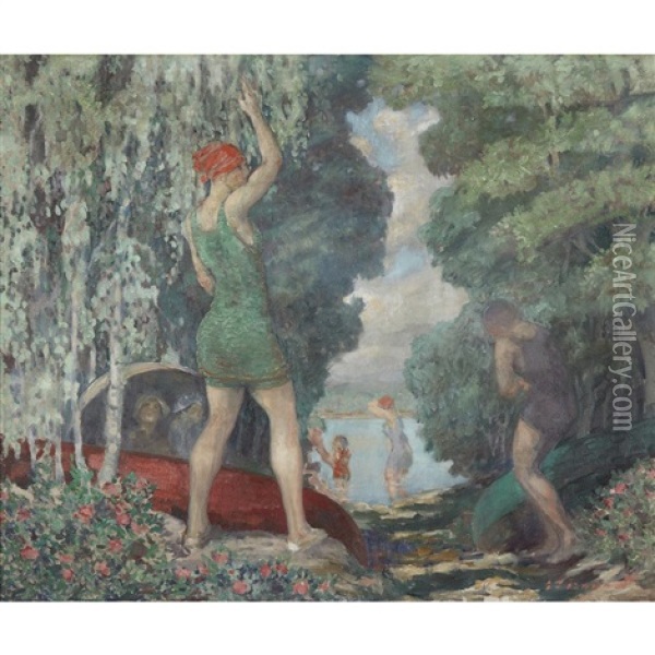 The Bathers Oil Painting - Everett Lloyd Bryant