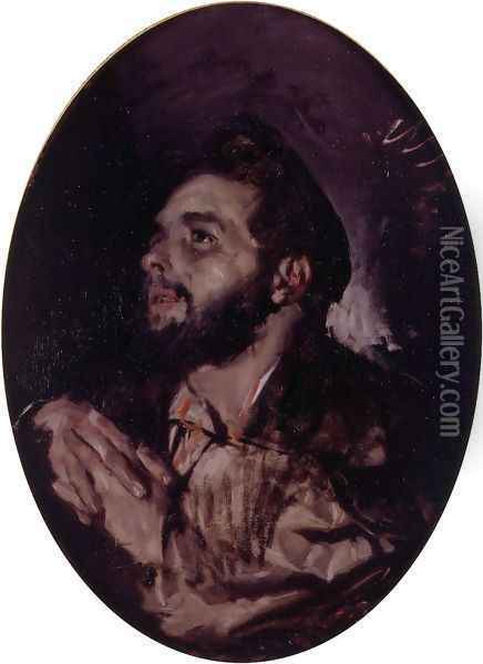 Retrato de D. Agustín Domingo, hermano del autor (Portrait of D. Agustín Domingo, the painter's brother) Oil Painting - Francisco Domingo Marques