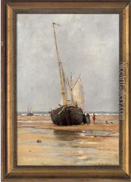 Waiting For The Tide Oil Painting - Edward William Cooke