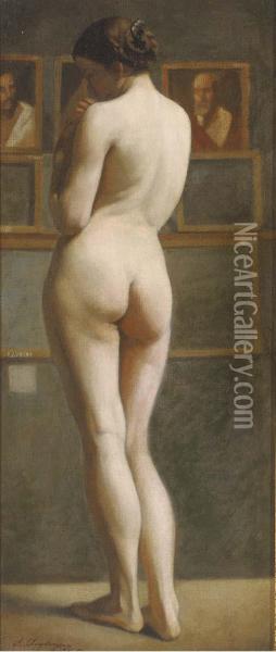 Une Femme Nue Oil Painting - Alfred Jean Andre Cluysenaar