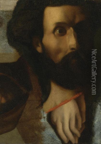 Sketch Of Head Of St... And Hands Of St. John For Jesus Remet A Saint Pierre Les Clefs Du Paradis Oil Painting - Jean Auguste Dominique Ingres