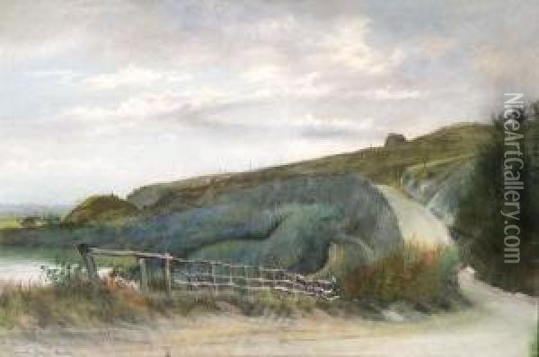 Paesaggio Con Ruscello Nella Campagna Romana Oil Painting - Edoardo Gioia