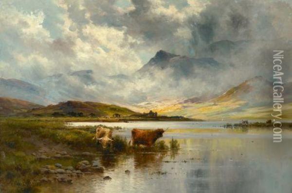 Highland Cattle Oil Painting - Alfred de Breanski