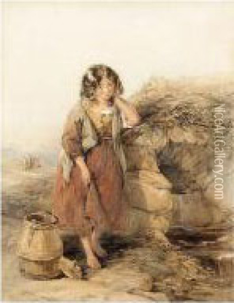 Collecting Water Oil Painting - Francis William Topham