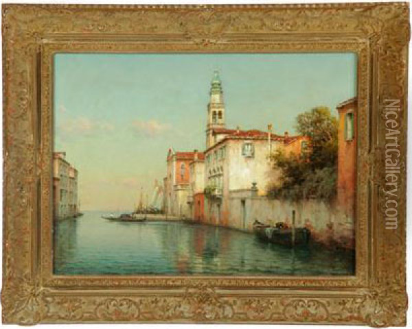 Venetian Canal Oil Painting - Antoine Bouvard