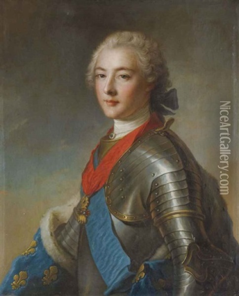 Portrait De Louis Xv Ou Du Duc De Penthievre Oil Painting - Jean Marc Nattier