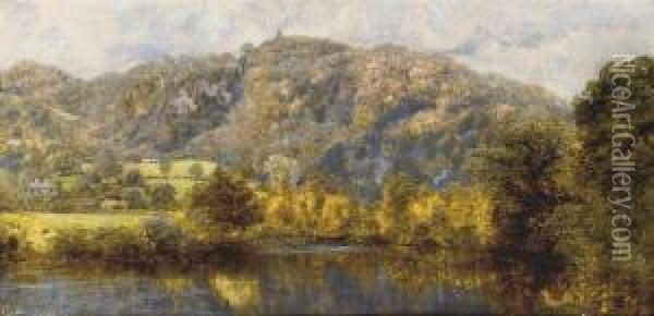 Autumn Gold, Betws-y-coed' (lower Left) Oil Painting - John Edward Brett