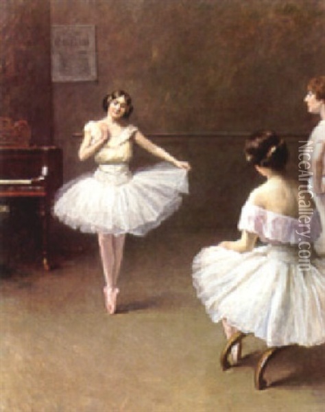 Ballerinas Oil Painting - Fanny Laurent Fleury