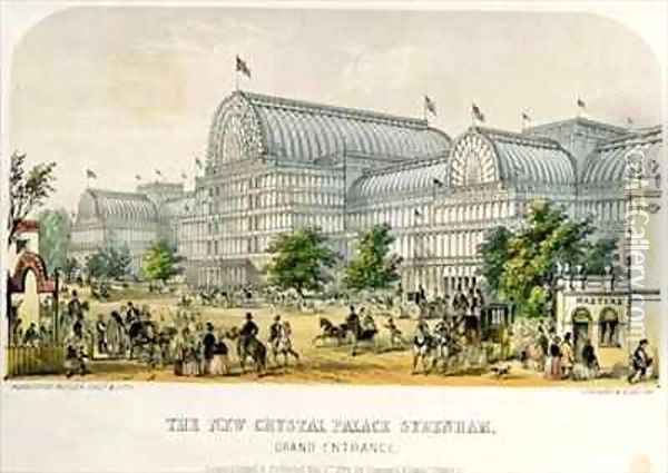 The New Crystal Palace Sydenham, Grand Entrance Oil Painting - Augustus Butler