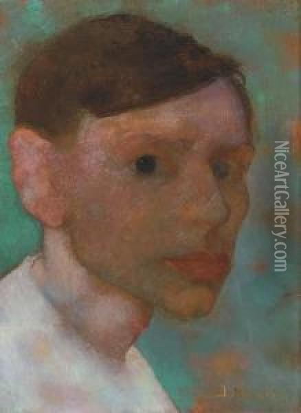 A Self Portrait Oil Painting - Jan Mankes