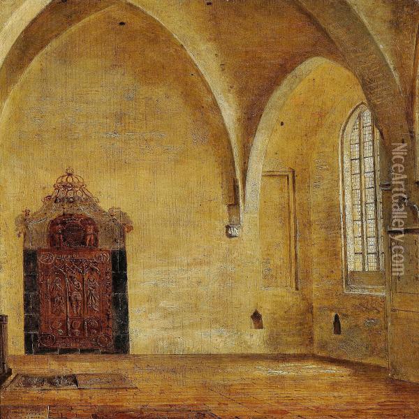 Interior Fra Skt. 
Hans Kirke I Odense Oil Painting - Dankvart Dreyer