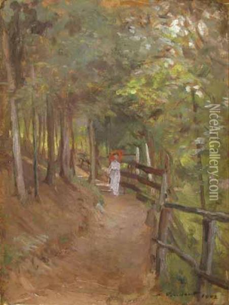 Plimbare In Padure Oil Painting - Nicolas Vermont