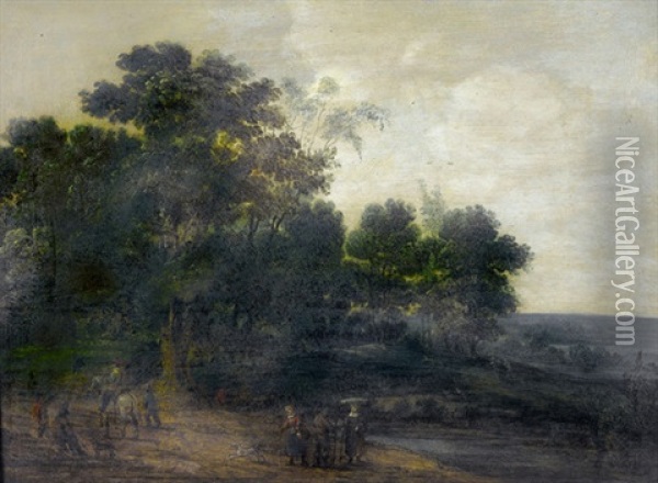 Waldlandschaft Mit Figurenstaffage Oil Painting - Pieter Meulener
