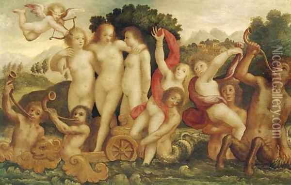 The Triumph of Venus Oil Painting - School Of Fontainebleau