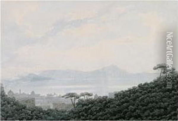 The Bay Of Naples From Capodimonte, Italy Oil Painting - John Robert Cozens