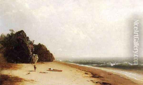 Beach at Newport Oil Painting - John Frederick Kensett