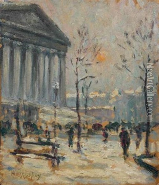 Place De La Madeleine En Hiver Oil Painting - Henri Malfroy-Savigny