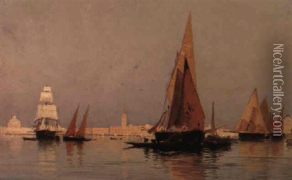 Sailing Boats, Venice Oil Painting - Edward William Cooke