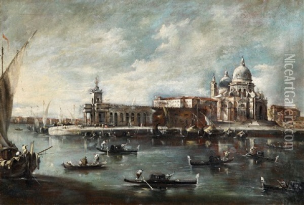 View Of The Dogana And Santa Maria Della Salute Oil Painting - Francesco Tironi