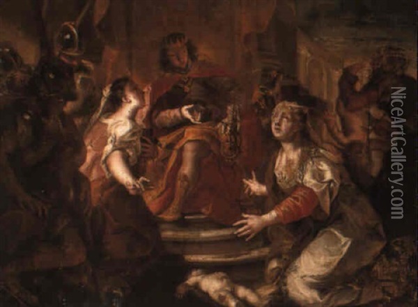 The Judgement Of Solomon Oil Painting - Nicola Grassi