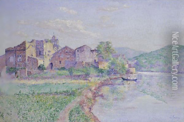 Remoulins, Pont Du Gard Oil Painting - Louis Gaidan