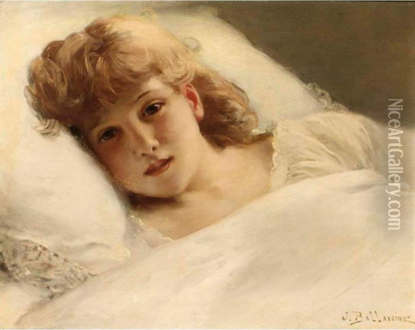 An Awakening Young Girl Oil Painting - Jules Frederic Ballavoine