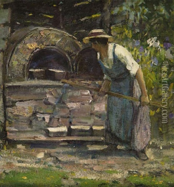 The Oven Oil Painting - Peleg Franklin Brownell