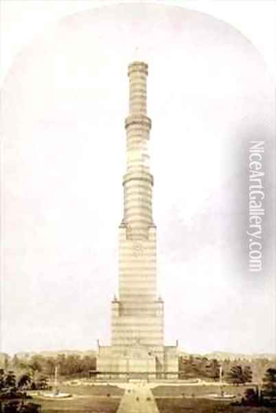 Design for Converting the Crystal Palace into a 1000 ft High Tower Oil Painting - Charles Burton