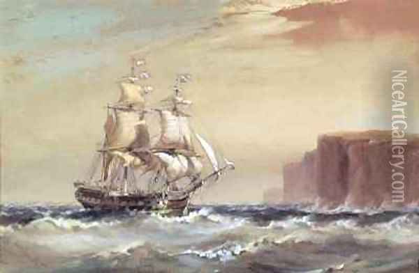 Emigrant ship arriving off Sydney Heads Oil Painting - Oswald Walter Brierly