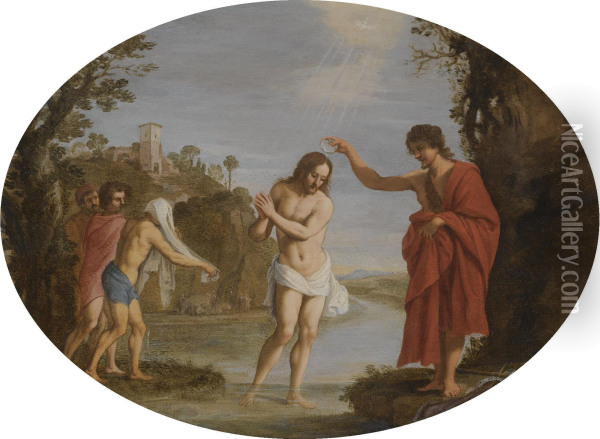 The Baptism Of Christ Oil Painting - Filippo D Angeli
